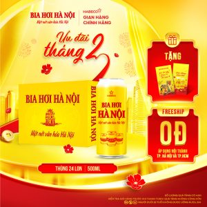 Bia Hơi Hà Nội - Thùng 24 lon 500ml