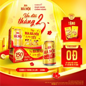Combo 2 Thùng Bia Hà Nội - Thùng 24 lon 330ml - Phiên bản Tết 2026