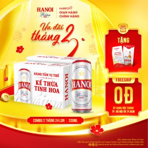 COMBO 2 Thùng 24 lon Bia Hanoi Premium – HABECO (330ml/lon)