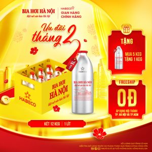 [GIAO KHU VỰC TP.HCM] Bia Hơi Hà Nội Keg 1L - Két 12 keg 1 lít/keg.