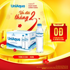 Nước uống đóng chai Uniaqua – Thùng 24 chai 350ML
