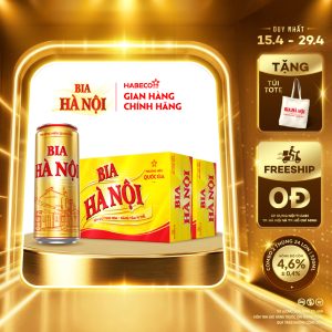 Combo 2 Thùng Bia Hà Nội - Thùng 24 lon 330ml - Phiên bản lon cao