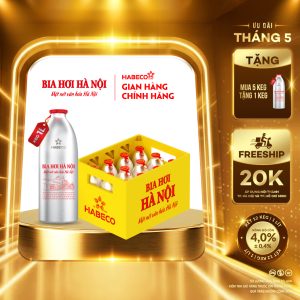 [GIAO KHU VỰC TP.HCM] Bia Hơi Hà Nội Keg 1L - Két 12 keg 1 lít/keg.