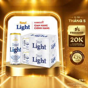Combo 2 thùng Bia Hanoi Light – Thùng 24 lon 330ml