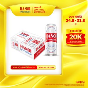 Bia Hanoi Premium - Thùng 24 lon 330ml