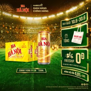 Combo 2 Thùng Bia Hà Nội - Thùng 24 lon 330ml - Phiên bản lon cao