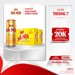 Combo 2 Thùng Bia Hà Nội - Thùng 24 lon 330ml - Phiên bản lon cao
