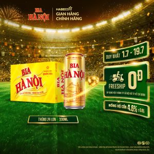 Bia Hà Nội – Thùng 24 lon 330ml - Phiên bản lon cao