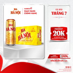 Bia Hà Nội – Thùng 24 lon 330ml - Phiên bản lon cao