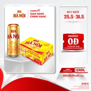 Bia Hà Nội – Thùng 24 lon 330ml - Phiên bản lon cao