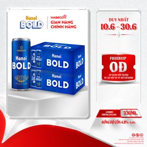Combo 2 thùng Bia Hanoi BOLD – Thùng 24 lon 330ml