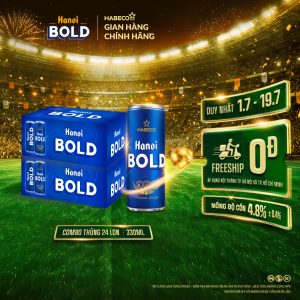 Combo 2 thùng Bia Hanoi BOLD – Thùng 24 lon 330ml