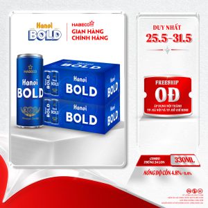 Combo 2 thùng Bia Hanoi BOLD – Thùng 24 lon 330ml