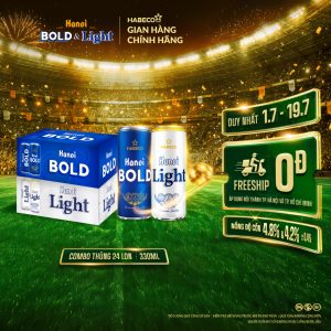 Combo 2 thùng Bia Hà Nội Bold&Light - Thùng 24 lon 330ml