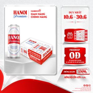 Bia Hanoi Premium - Thùng 24 lon 330ml