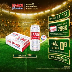 Bia Hanoi Premium - Thùng 24 lon 330ml