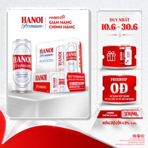 COMBO 2 Thùng 24 lon Bia Hanoi Premium – HABECO (330ml/lon)