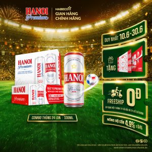 COMBO 2 Thùng 24 lon Bia Hanoi Premium – HABECO (330ml/lon)