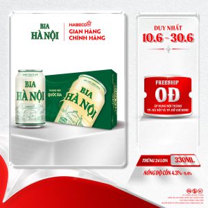 Bia Hà Nội Nhãn Xanh - Thùng 24 lon 330ml