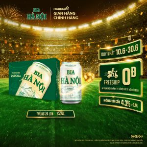 Bia Hà Nội Nhãn Xanh - Thùng 24 lon 330ml
