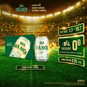 Bia Hà Nội Nhãn Xanh - Thùng 24 lon 330ml