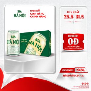 Bia Hà Nội Nhãn Xanh - Thùng 24 lon 330ml