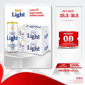 Combo 2 thùng Bia Hanoi Light – Thùng 24 lon 330ml