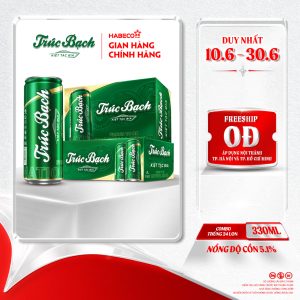 Combo 2 Thùng Bia Trúc Bạch - Thùng 24 lon 330ml