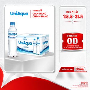 Nước uống đóng chai Uniaqua - Thùng 24 chai 500ml